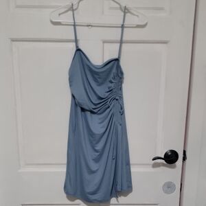 Urban Outfitters Blue Asymmetrical Draped Mini Dress Super Soft Comfort Sexy